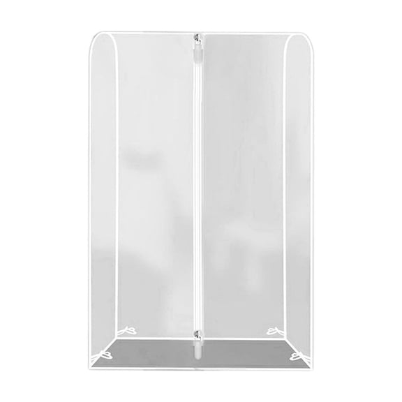 Clear Garment Rack Cover with Zipper, Dust & Water Proof Clothing Storage Protector, 39.3x19.6x59in Heavy Duty Plastic (White/M)