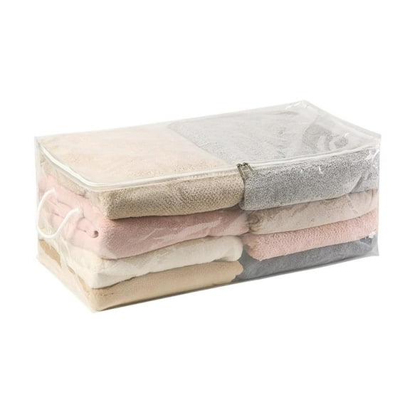Clear Garment Storage Bags,Large Moisture-proof Bag,Transparent Organizing Cube Bin with Zipper Handles,Plastic Storage Bags,for Sweater,Bed Sheet,Quilt