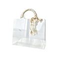 thumbnail image 1 of Clear Gift Bags with Handles, Reusable Transparent Pvc Tote, Sturdy Waterproof Tear-Resistant Flower Gift Bag, 11.81x7.87 Inches, for Wedding Birthday Bridal Shower Party Favors, 1 of 6