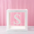 thumbnail image 1 of Clear Gift Boxes, Gaqring Large Transparent Letter Decorations, 11.81 Inch Cube Party Decoration for Birthday Baby Shower Wedding, White, 1 of 2