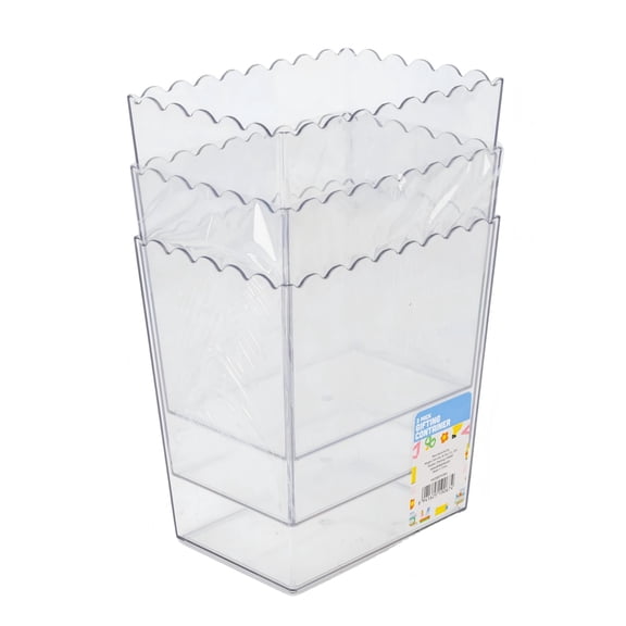 Clear Gifting Container 3 pack Classroom Organizer 5.39 3.93 6.06 in