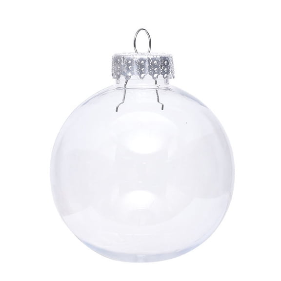 Clear Plastic Ball Ornaments (3.15inch/80 mm, 12 Set of), Large Clear Plastic Ornaments for Crafts Fillable, Hanging Ornaments Christmas Tree Decor Holiday Decorative Craft Tree Ornaments