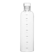 Clear Glass Bottles, Cup, Fdelink 500Ml Borosilicate Glass Water Bottles with Caps: Clear Heat Slim Easy to Store