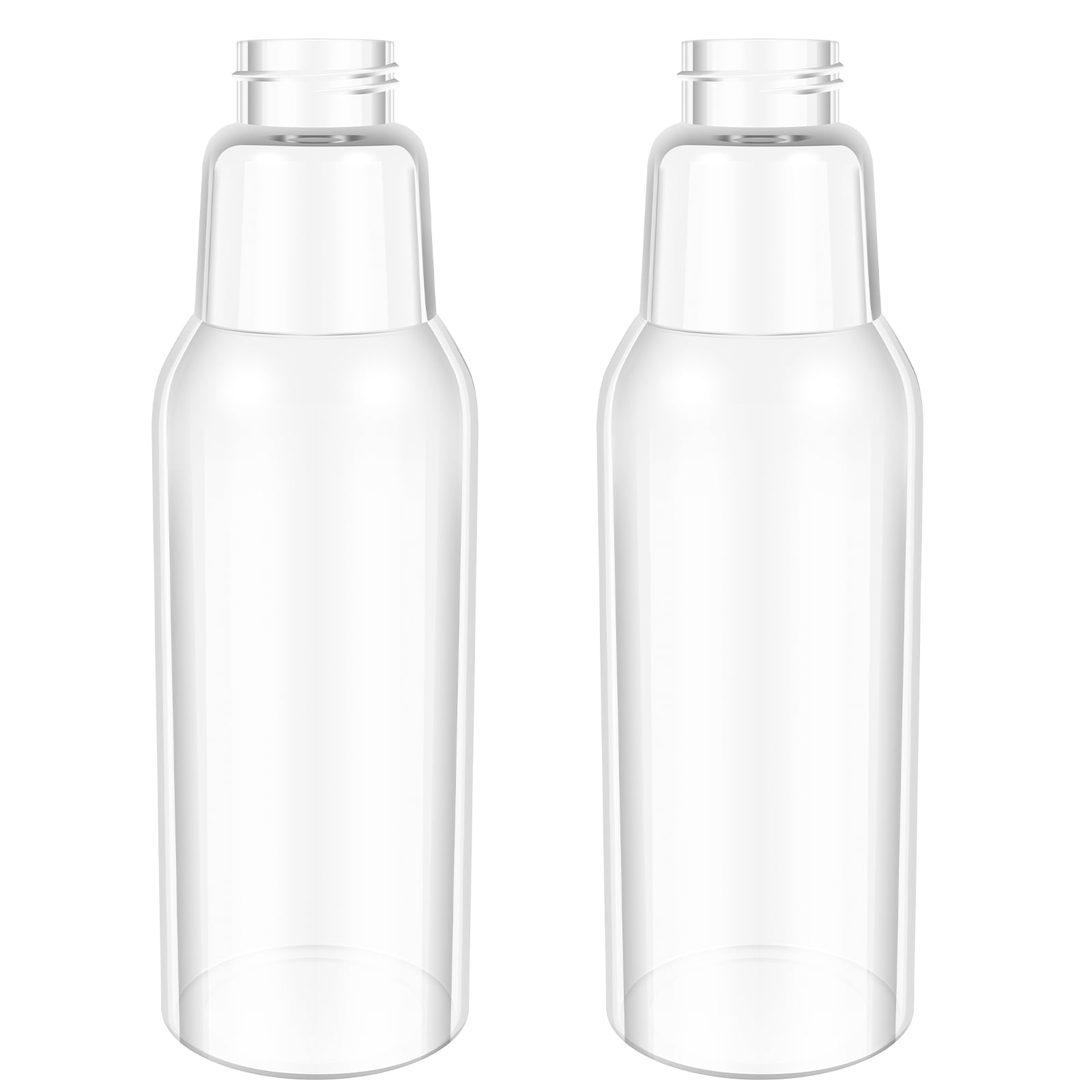 Clear Glass Bottles with Lids 34oz, Reusable Glass Water Bottles with Stainless Steel Cap for Juicing,Refrigerator,100% Leak Proof, BPA Free Eco Friendly,Set of 2