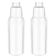 Clear Glass Bottles with Lids 34oz, Reusable Glass Water Bottles with Stainless Steel Cap for Juicing,Refrigerator,100% Leak Proof, BPA Free Eco Friendly,Set of 2