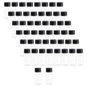 Clear Glass Bottles Vial with Scale Clear Liquid Sampling Sample Screw Cap Empty Lab Vials Black Plastic Cap 10ml Pack of 50
