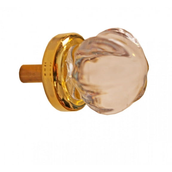 Clear Glass Cabinet Knobs 1" Dia W/ Brass Back Door Pull Handle Comes w/Screws | Renovators Supply