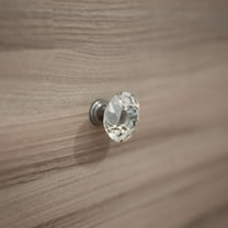 Clear Glass Cabinet Knobs Mushroom Head 1 in Proj. Set of 10 | Renovators Supply