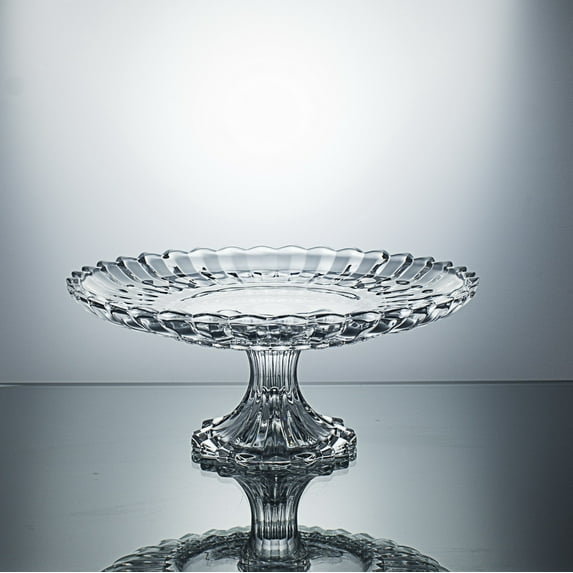 Clear Glass Cake Pedestal Crystal Cupcake Dessert Pastry Snacks Stand for Wedding Birthday Party 11.8 Inch Lead Free