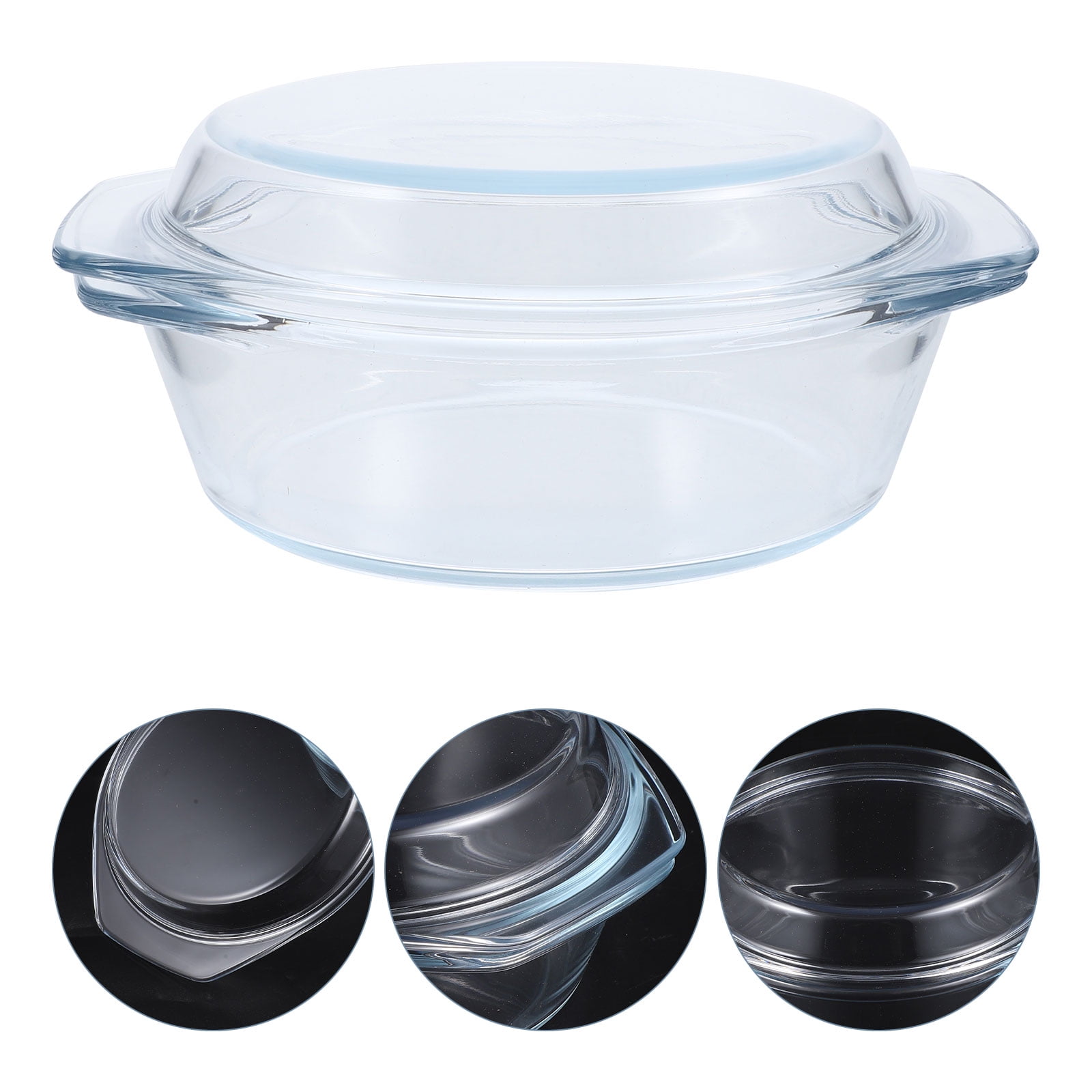Clear Glass Casserole Bowl Glass Cookware Glass Casserole with Lid Microwave Safe Glass Cookware