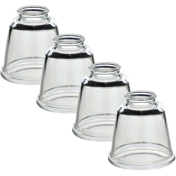 Clear Glass Ceiling Fan Light Covers Replacement Lamp Shades for Ceiling Fixtures Fan Light Globes for LED or Incandescent Bulbs 4-Pack Clear Dome Set