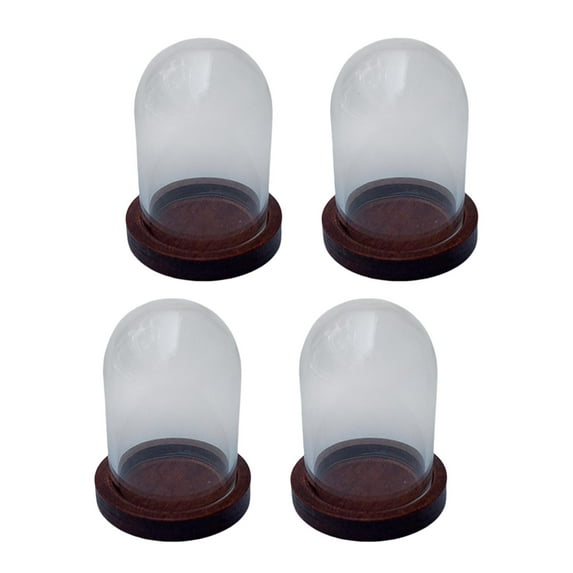 Clear Glass Cloche Dome Display Jar Case DIY Decorative Centerpieces Flower Cover Transparent Dome Cloche for Showcase Home Valentine's Day Red
