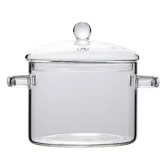 Clear Glass Cooking Stovetop Pots Thicker And Heavier Upgraded Glass Pot For Use On Open Flames And Gas Stovetops