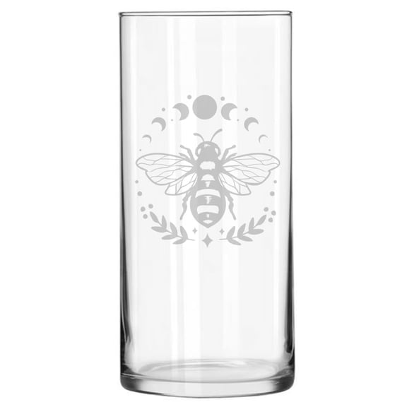 Clear Glass Cylinder Flower Vase Centerpiece Candy Candle Holder Gift Bee and Moon