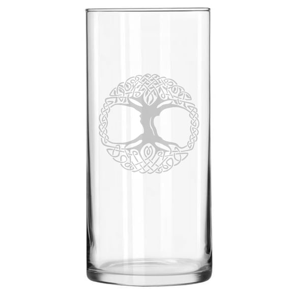 Clear Glass Cylinder Flower Vase Centerpiece Candy Candle Holder Gift Celtic Tree of Life Irish