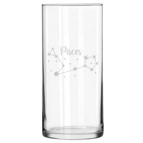 Clear Glass Cylinder Flower Vase Centerpiece Candy Candle Holder Gift Star Zodiac Horoscope Constellation (Pisces)