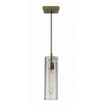 thumbnail image 1 of Clear Glass Cylinder Shade with Vintage Filament Bulb Antique Brass Metal Pendant, 1 of 2