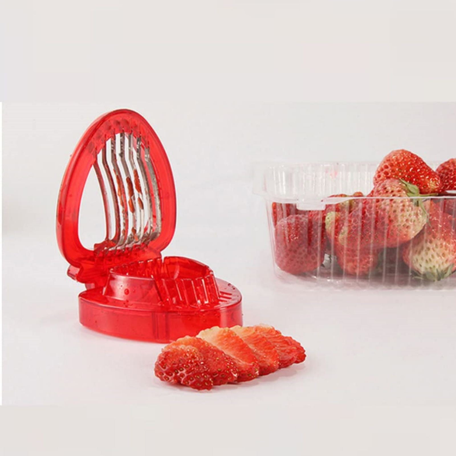 Clear Glass Decorations Cutting Board Set Slicer Strawberry Slicer Tool