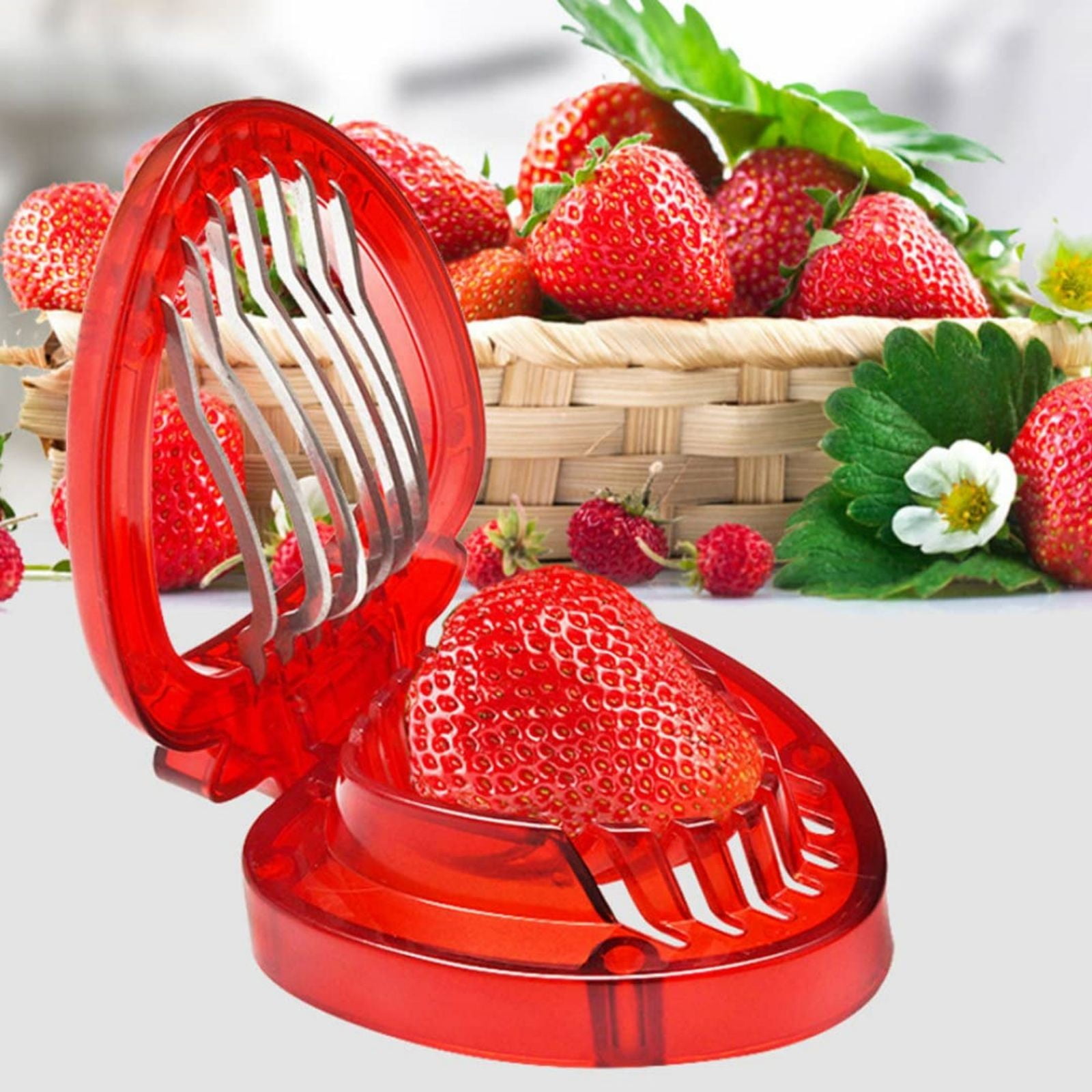 Clear Glass Decorations Cutting Board Set Slicer Strawberry Slicer Tool