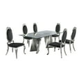 thumbnail image 1 of Clear Glass Dining Set with Table and 6 Oval Black Velvet Chairs, 1 of 3