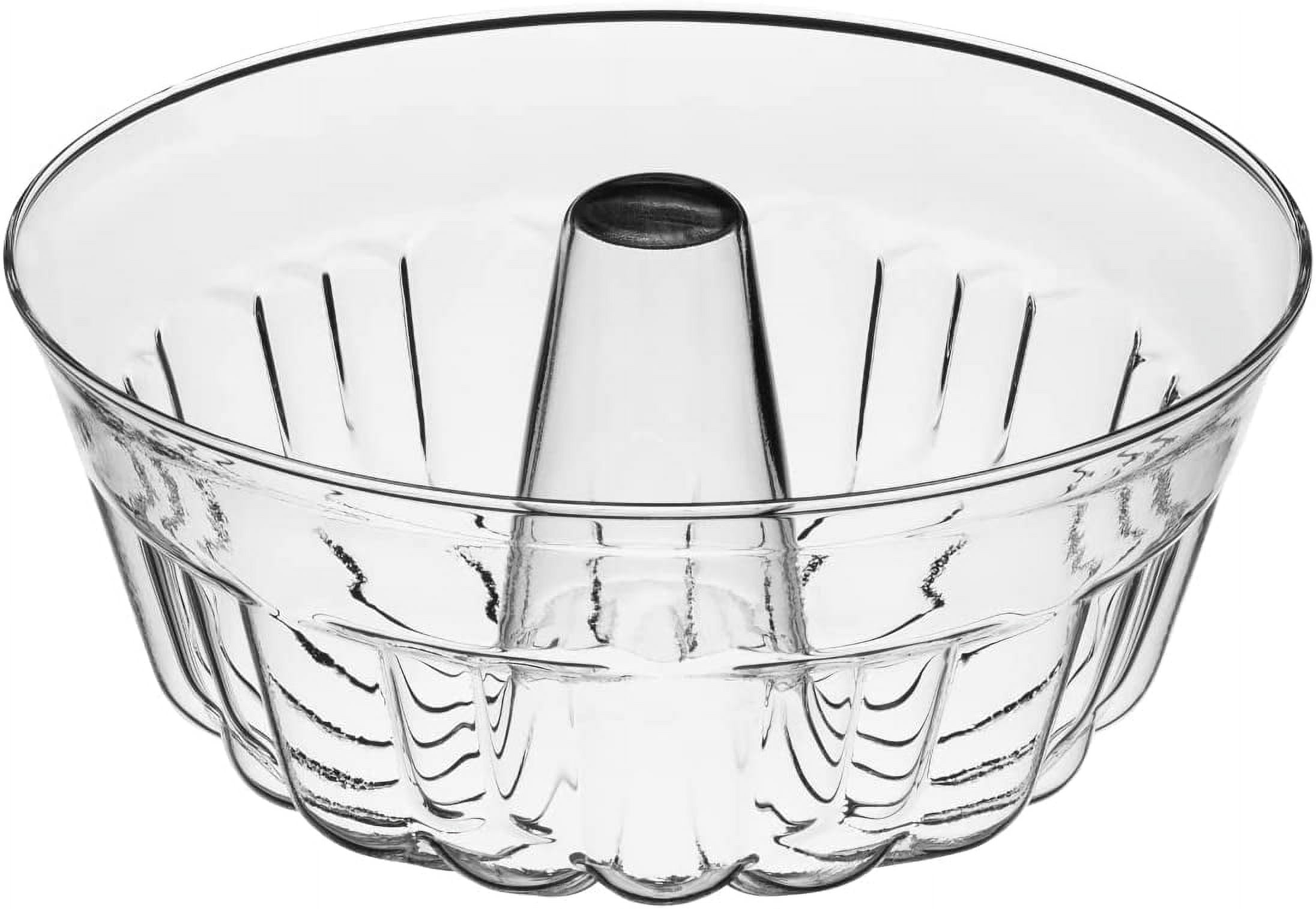 Clear Glass Fluted Bundt Cake Pan Heat, Cold, and Shock Proof, 2.1