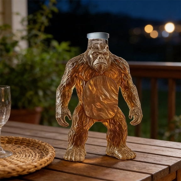 Clear Glass Gorilla Decanter, Animal Shaped Liquor Bottle for Whiskey Bourbon Wine, Bar Decor Display Piece, Unique Gift for Men Who Love Fun Home Accessories