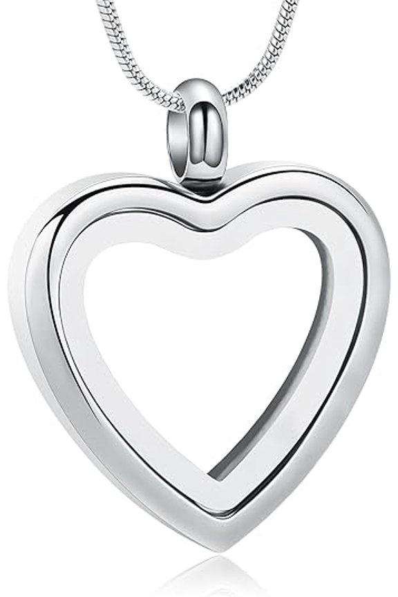 Clear Glass Heart Cremation Urn Jewelry Ashes Holder Urn Necklace for Ashes Memorial Keepsake Gifts Keepsake Urn Pendant Including Box/Fill Kits