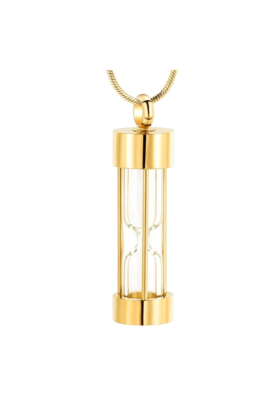 Clear Glass Hourglass Cremation Jewelry for Ashes Urn Necklace Lockets Memorial Jewelry