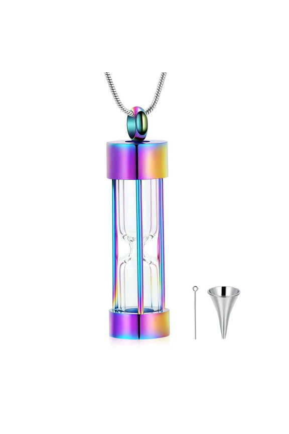 Clear Glass Hourglass Cremation Jewelry for Ashes Urn Necklace Lockets Memorial Jewelry