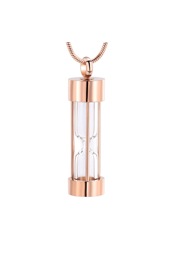 Clear Glass Hourglass Cremation Jewelry for Ashes Urn Necklace Lockets Memorial Jewelry