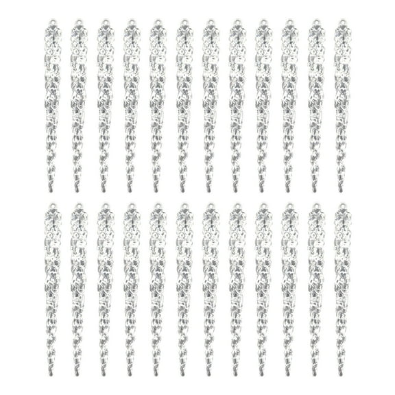 Clear Glass Icicle Christmas Ornament Set Of 24 Glass Icicle Christmas Decorations Soft Garland for Staircase Trim A Home Christmas Decorations Glass Beaded Garland Centerpiece Christmas