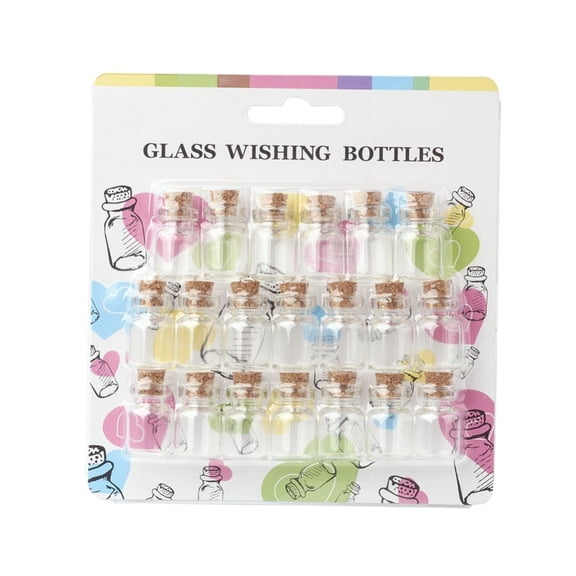 Clear Glass Jar Wishing Bottles Vials with Cork Bead Containers Clear 2.2x1.5cm Bottleneck: 0.7cm in diameter Capacity: 2ml(0.07 fl. oz) DIY