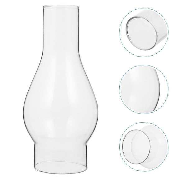 SEWCHICS Retro Clear Glass Kerosene Lamp Chimney, Cylindrical Windproof Design for Emergency and Outdoor Lighting