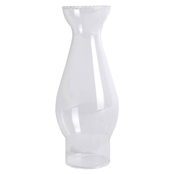 Clear Glass Lamp Chimney, Replacement Hurricane Globe Measures 2 Inch Diameter Base x 6 3/4 Inches High for Oil or Kerosene Lanterns, Crimp Top