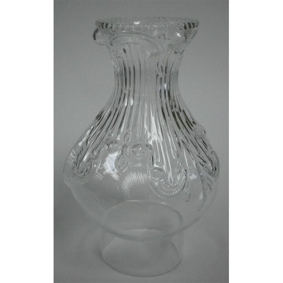 Clear Glass Lamp Chimney, Replacement Hurricane Globe Measures 3 Inch Diameter Base x 8 1/2 Inches High for Oil or Kerosene Lanterns, Princess Feather