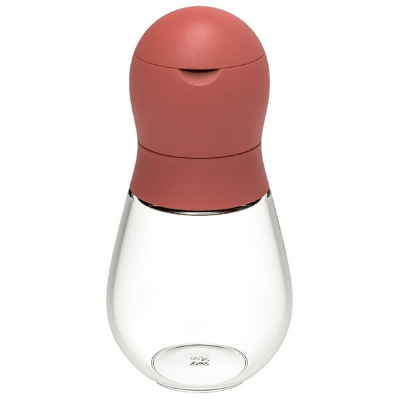 Clear Glass Manual Pepper Grinder 5.12x2.52in Acrylic Cylindrical Spice Mill with Ceramic Core for Salt/Herbs/Coffee (White/Red 0.42lb)​