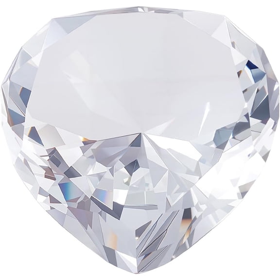 Clear Glass Paperweight 60mm K9 Glass Diamond Rhinestone Heart Paperweight