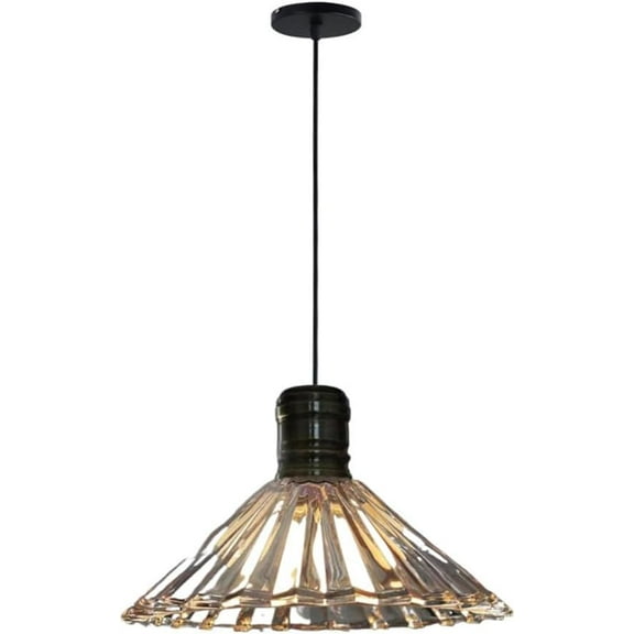 Clear Glass Pendant Light Fixture for Kitchen Island, Vintage Farmhouse Pendant Lamp, Simple Modern Pendant Lighting, Retro Personalized Minimalism Rustic Pendant Light for Dining Room Hallway