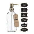 thumbnail image 1 of Clear Glass Pint Jar Soap and Lotion Dispenser with Metal Pump (Brass), 1 of 5