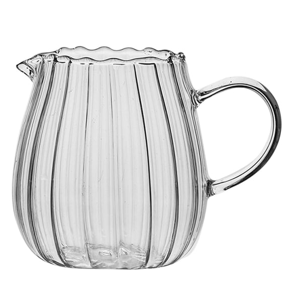 Clear Glass Water Pitcher for Hot and Cold Beverages, Frothing and Serving Carafe, Ideal for Tea, Coffee, and Juice
