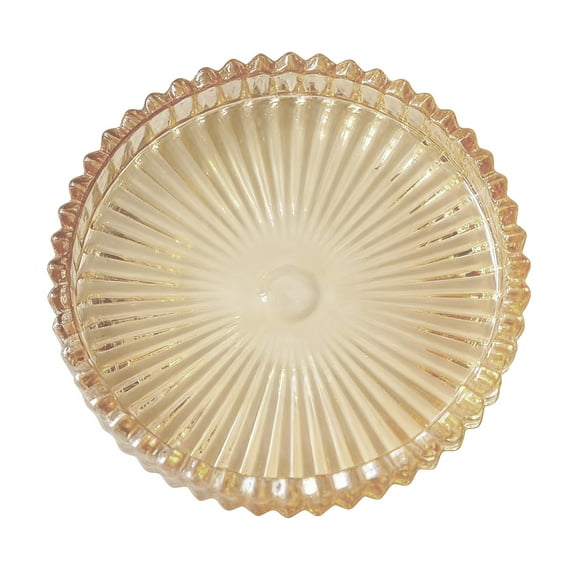 Clear Glass Plates Pillar Candleholder Round Dish for Snacks Jewelry Bathroom Table Centerpieces Decors