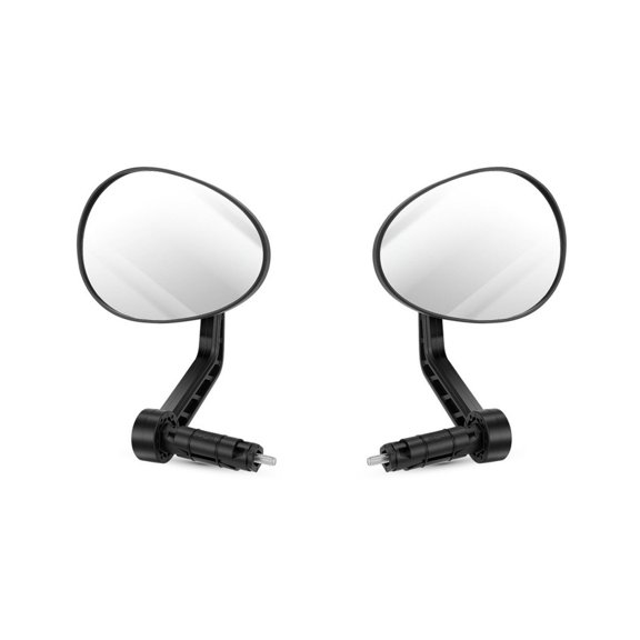 Clear Glass Rear Mirror for Bikes Featuring 360 Degree Adjustable Mounting at Handlebar Ends for Wide Field of View (2PCS)