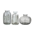 Clear Glass Ribbed Buds Vases Pack of 3 Multipurpose Decorating Set For ...