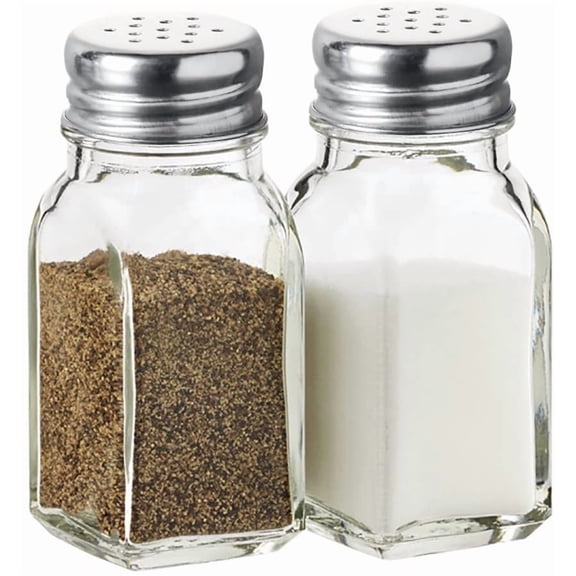 Clear Glass Salt and Pepper Shakers Set, Refillable Spice Containers, Kitchen Seasoning Dispensers for Cooking and Dining Table