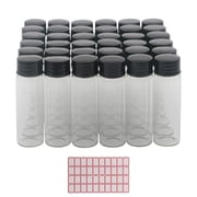 Clear Glass Sample Vials 36pcs 15ml 0.53 Oz Empty Glass Bottles with Screw Cap and Red Handwritten Sticker Paper Labware Essential for Scientific Experiments and Storage
