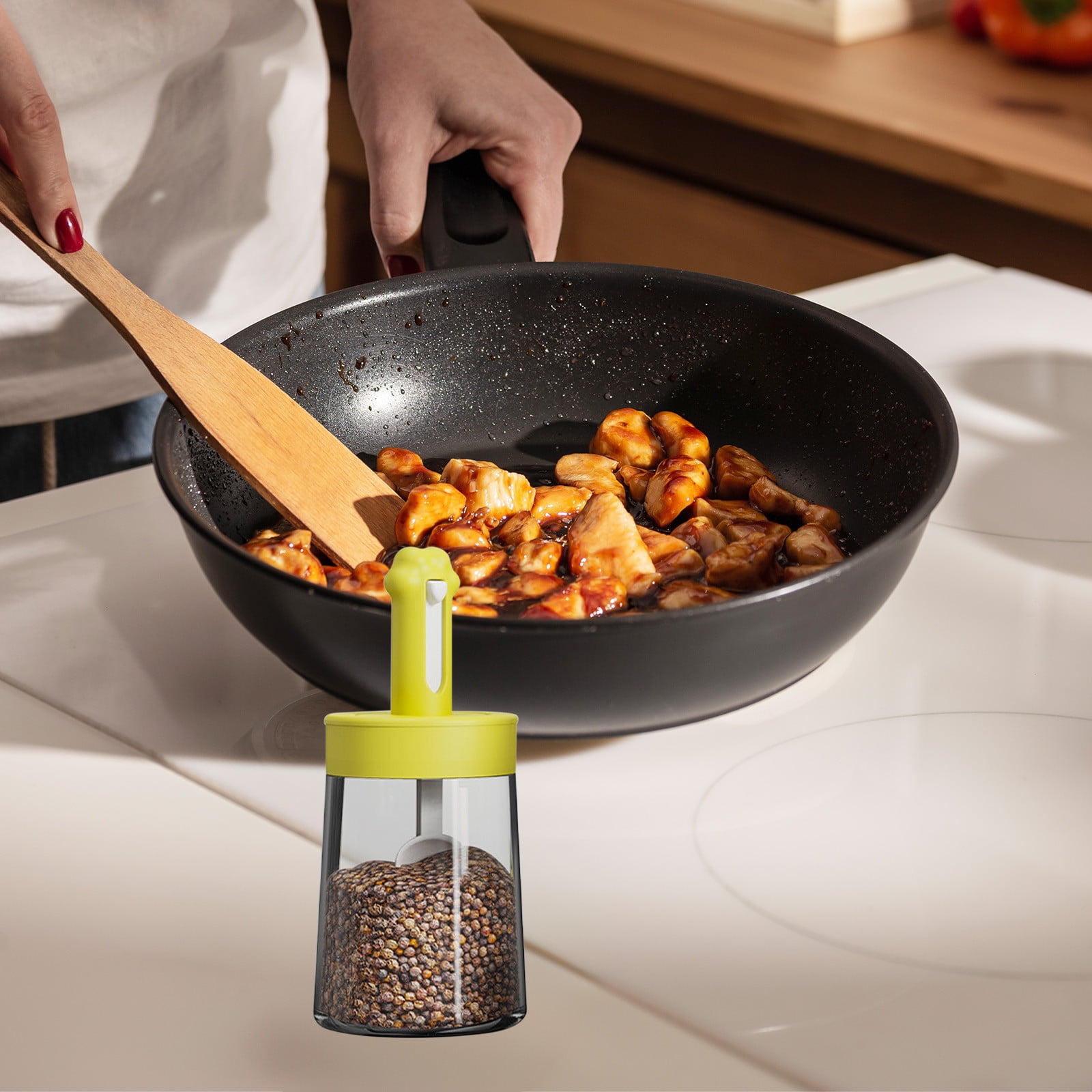 Clear Glass Seasoning Jar, Sealed Proof Container, Large Opening ...