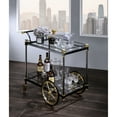 thumbnail image 1 of Clear Glass Serving Cart With Metal Frame - Black/gold Accents, Spacious Interior Modern Tempered Shelves, Ideal For Entertaining Spaces, 1 of 4