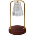 thumbnail image 1 of Merkury Innovationss Clear Glass Shade Candle Warmer with Brass Hardware and Dark Wood Base, 1 of 5