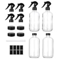thumbnail image 1 of Clear Glass Spray Bottles Set, 17oz Refillable Spray Containers with Trigger Spray Caps, Screw Caps, Label Stickers, and Pen, Ideal for Cleaning, Essential Oils, Hair Care, DIY Solutions, 1 of 5