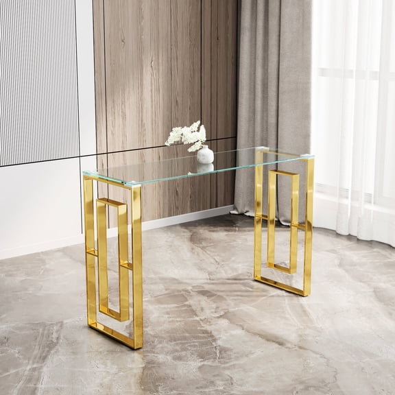 Clear Glass Table for Primary Living / Smooth Edge, Safe and Stylish